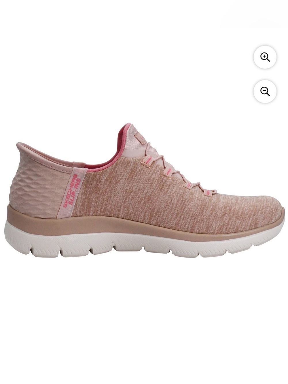 Skechers Slip On Sneakers, Summits  Dazzling Haze Pink Hand Free Shoes, size 7